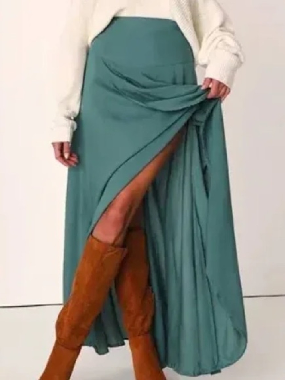 O Neill Asymmetrical Teal High-Low Skirt with front Slit
